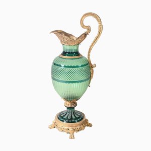 Empire French Ormolu Glass Ewer Jug Vase