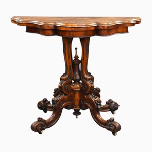Victorian Burr Walnut Card Table, 1860