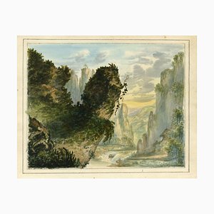 Rocky Gorge, India, Early 19th Century, Watercolour