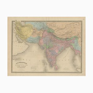 Antique Map of India from Afghanistan, 1864