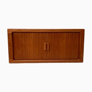 Brutalistischer Hänge- oder Standschrank aus Teak mit Rolltür von CFC Silkeborg, Dänemark, 1970er