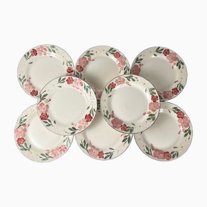 Piatti da dessert vintage in porcellana Malaysia, anni '70, set di 8