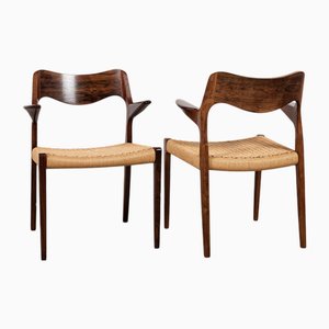 Suite de Chaises Mid-Century en Palissandre par Niels Otto Møller, Danemark