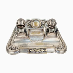 Secessionist Inkstand in Plated Silver, 1890s