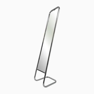 Standing Mirror in Chrome-Plated Tubular Steel, 1970s
