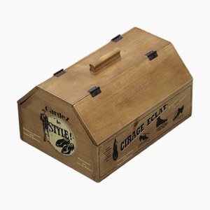 Wooden Shoe Shine Box, 1980s