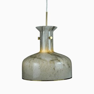Lampada a sospensione modello 277P in vetro marmorizzato di Anders Pehrson per Ateljé Lyktan, Svezia, anni '70