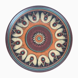 Großer deutscher Vintage Keramik Wandteller von KMK Keramik Manufaktur Kupfermühle, 1970er