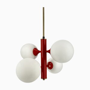 Lampada Space Age con sfere in vetro opalino di Kaiser Leuchten, anni '70