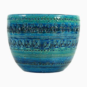 Vaso da fiori Rimini blu di Aldo Londi per Bitossi, anni '60
