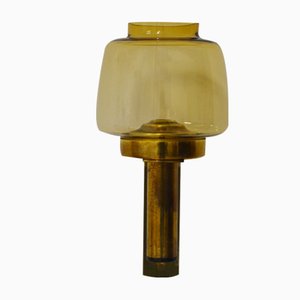 Vintage Wall-Mounted Brass & Glass Candle Holder by Hans-Agne Jakobsson