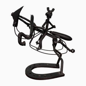 Ritter auf Pferd aus recyceltem Kunsteisen, 1970er