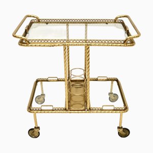 Vintage French Brass Drinks Trolley from Harrods, 1960