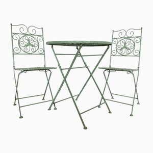 Garden Table with Chairs, 1930s, Set of 3