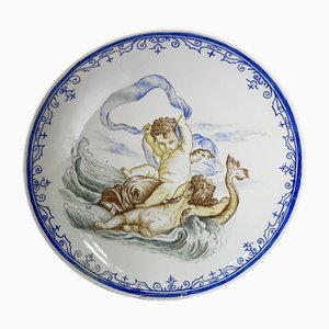 Creil Montereau Dekorativer Teller von Lebeouf Milliet & Cie