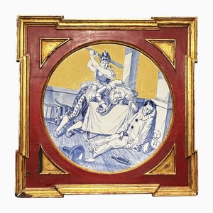 Hand-Painted Earthenware Wall Plate, 1900