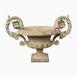 Early 19th Century Cast Iron Planter with Scrolled Foliate Handles