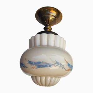 Art Deco Brass Ceiling Lamp, 1930s