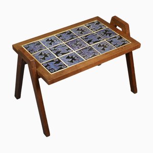 Table Basse en Chêne et Céramique par Guillerme et Chambron, France, 1960