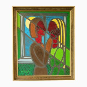 Kirstie Ekelund, The Touch, 1975, Oil on Canvas, Framed