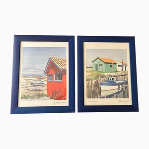 Henri Deuil, Coastal Scenes, inizio XXI secolo, litografie, set di 2