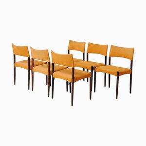 Sedie da pranzo restaurate in palissandro con rivestimento, Danimarca, anni '60, set di 6