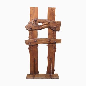 Carved Live Edge Hall Coat Stand, 1960