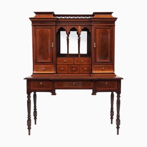 Victorian Writing Desk with Upper Cabinet, England, 1870s