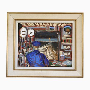 Through the Tunnel, Oil Painting, Framed