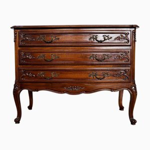 Antique Louis XV Chest of Drawers in Walnut & Brass, 1900s