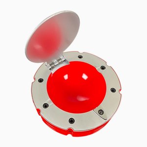 F1 Metal and Red Enameled Ashtray from Ferrari