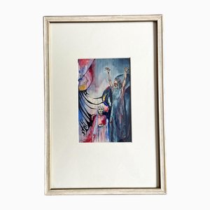 Dutch Artist, Expressionist Composition, 1936, Watercolor, Framed