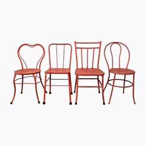 Italian Iron Garden Chairs, 1950s, Set of 4