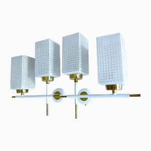 Mid-Century Fench Glass Sconces, 1960s, Set of 2