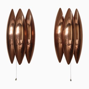 Scandinavian Kastor Copper Lamps by Jo Hammerbrg for Fog & Morup, Denmark, 1960s, Set of 2
