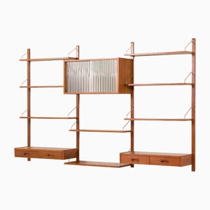 Mid-Century Modern Teak Wall Unit in the Ssyle of Poul Cadovius, Denmark 1960s