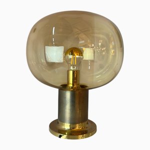 Table Lamp in Brass and Mouth-Blown Glass