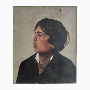 Portrait of a Young Man in Profile, Late 19th Century, Oil on Canvas