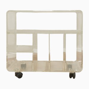 Acrylic Glass Hifi-Rack Trolley, 1960s
