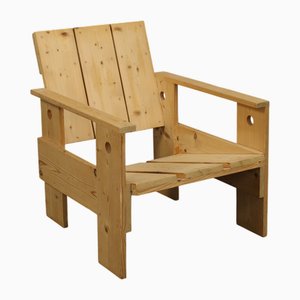 Poltrona Crate nello stile di Gerrit Rietveld, anni '80