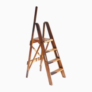 Antique Painters Wooden Ladder, 1890s