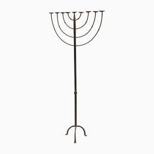 Brutalistischer Kerzenhalter aus Schmiedeeisen, 1960er