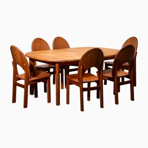 Set da pranzo in pino, Danimarca, 1990, set di 7