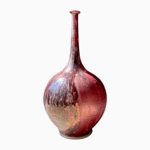 Large Sculptural Glazed Studio Ceramic Art Vase, GDR / East-Germany Around 1980