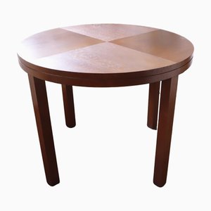 Runder Esstisch mit Furnierter Platte, 1960er