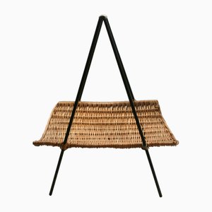 Wicker Magazine Rack, 1950s