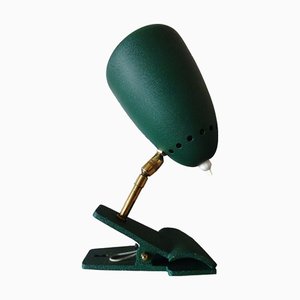Clip Lamp in Wood-Green Color, 1950s