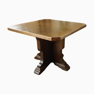 Rustic Oak Table with Central Base, 1920s