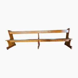 Antique Oak Church Bench, 1890s-1910s