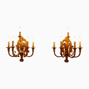 Appliques Murales Tête de Bélier Dorée, Set de 2